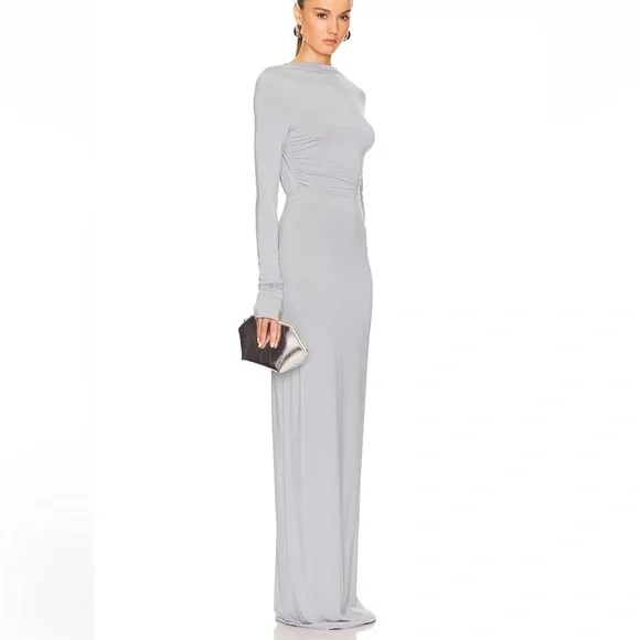 NWT Helsa Jersey Backless Maxi Dress in Dove Grey - Picture 6 of 10
